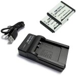 Np - 50np - 50a premium 1000mah batterie (x2) & chargeur de batterie usb pour fujifilm
