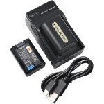 Np - fh50 lot de 2 batteries li - ion et chargeur micro usb compatible avec sony