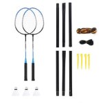 Nrz012 set de badminton acier 2 raquettes + 3 volants + filet + housse nils