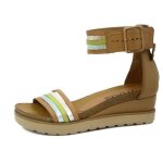 Nu - pieds pour femme - mjus - cuir beige - talon compens�