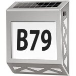 Num�ro de maison lumineux solaire 8 led avec interrupteur cr�pusculaire en acier inoxydable 3 modes d�clairage ...