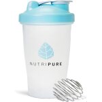 Bouteille shaker sport - nutripure - 600ml - boule inox - hermtique - facile  nettoyer