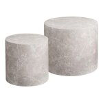 Nuuk table basse lot de 2 d�cor marbre beige.