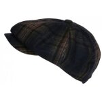 - nyls cration - beret casquette gavroche bleue et marron en laine charly - bleu