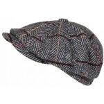 - nyls cration - beret casquette gavroche gris clair irlandaise  chevrons en laine gurwal - gris
