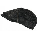 - nyls cration - beret casquette gavroche grise irlandaise  chevrons en laine gurwal - gris