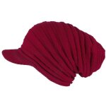 - nyls cration - bonnet casquette rasta rouge bordeaux en laine fashion kift - rouge