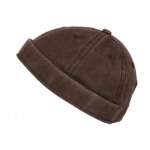 - nyls cration - bonnet docker marron chocolat denim coton mode miki marin kyroak - marron