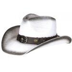 - nyls cr�ation - chapeau country blanc en paille western qualite prestige nashy - blanc