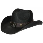 - nyls cration - chapeau country noir en paille western qualite prestige nashy - noir