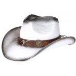 - nyls création - chapeau cowboy blanc tete de taureau argent country prestige wrangler - blanc - nyls création - chapeau cowboy blanc tete de taureau argent country prestige wrangler - blanc