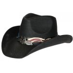 - nyls création - chapeau cowboy noir en paille country usa qualite prestige ballad - noir - nyls création - chapeau cowboy noir en paille country usa qualite prestige ballad - noir