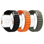 Nylon bracelet boucle alpine [3pcs] noir / orange / vert kaki compatible pour iwatch 49mm45mm44mm42mm ...