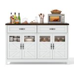 O. ye enfilade de rangement blanche avec 4 portes et 2 grands tiroirs buffet de salle � manger moderne ...