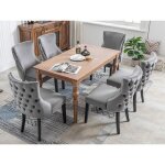 O. ye ensemble de 6 chaises grises � quatre piedschaise de salle � manger en veloursmatelassage boutonn�cadre ...