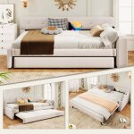 O. ye lit gigogne 2 places 90 x 200 / 190 cm avec sommier(sans matelas) avec compartiment de rangement ...