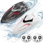 Obest 2 pices mini bateaux tlcommands bateaux de course rc stunt pour enfants avec tlcommande etanche ...