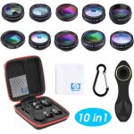 Objectif pour smartphone kit dobjectif dappareil photo de tlphone 10 en 1 fisheye 198  objectif grand ...