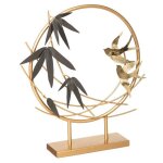 Objet dco - atmosphera - oiseau - mtal dor - h36 cm - intrieur contemporain