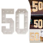 Objet décoratif lumineux led numériques (50) - pièce décoratif numérique stéréoscopique pour 50e anniversai ... Objet décoratif lumineux led numériques (50) - pièce décoratif numérique stéréoscopique pour 50e anniversai ...