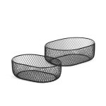 Objets d�coratifs - nature & d�couvertes : set 2 corbeilles en m�tal - noir