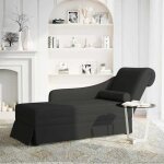 (promotion octo)chaise de canap� de loisirs long - avec traversin et accoudoir droit noir velours - 145 ...