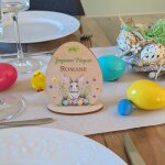 Oeuf de p�ques en bois personnalisable d�coration de table oeuf personnalis� - adzif. biz