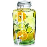 Bocal � boissons en verre avec robinet - vilde - 8l - fermeture herm�tique - 24x19x36 cm - robinet argent� ...