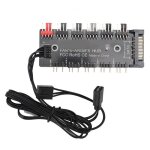 Omabeta hub pwm argb 2 en 1 splitter du moyeu 5 ports dargb 5v 3pin 6 ports pwm 12v 4pin 15pin sata informatiq ...