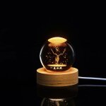 Omabeta lumi�re nocturne � boule de cristal crystal globe light 3d gravure de lampe de nuit cristalline ...
