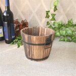 Omabeta petit baril en bois pot � fleurs en bois massif vintage en bois en bois portable jardin portable ...