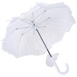 Ombrelle en dentelle - � 50cm - blanc - ptit clown - 24297 - carvanaval halloween cosplay f�te costum�e ...