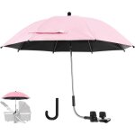 Ombrelle universelle pour poussette et landau anti uv 50 diamtre 85cm avec une poigne parapluie - rose ...
