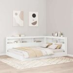 (on sale)armoire t�te de lit - t�te de lit de rangement blanc 140 cm bois ding�nierie - 207. 5x157. 5x76. ...
