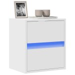(on sale)armoire tv murale - design mur - commode haut / meuble hifi - avec lumires led blanc 41x31x45 ...
