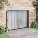 (on sale)auvent de porte - marquise anti - corrosion - gris et transparent 400x75 cm polycarbonate 58421 ...