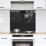?on sale)fond de hotte - cr�dence de cuisine - protection de cuisine noir 70 x 60 x 0. 8 cm verre tremp�@fr840 ...