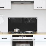 ?on sale)fond de hotte - cr�dence de cuisine - protection de cuisine noir 80 x 40 x 0. 8 cm verre tremp�@fr342 ...