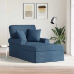 ?on sale)m�ridienne - confort optimal - 1 place - chaise lounge avec jupe bleu 91x157x91 cm tissu - 91x157x91 ...