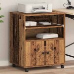 (on sale)meuble / armoire pour imprimante support dimprimante avec stockage - bois ancien - 60x48x74 ...