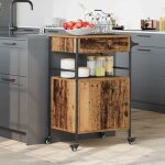 (on sale)meuble de cuisine / chariot de cuisine - bois ancien - 56x43x89. 5 cm - desserte eu986271