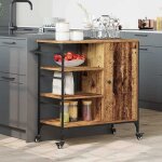 (on sale)meuble de cuisine / chariot de cuisine - bois ancien - 875x385x845 cm - desserte eu484156