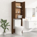 (on sale)meuble haut de salle de bainmeuble wc pour machine  laver chne marron 64x255x190 cm 34275