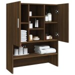 (on sale)meuble haut de salle de bainmeuble wc pour machine  laver chne marron 705x255x90 cm 33786