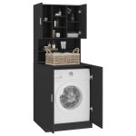(on sale)meuble haut de salle de bainmeuble wc pour machine  laver noir 88867