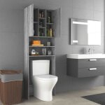 (on sale)meuble haut de salle de bainmeuble wc pour machine  laver sonoma gris 64x255x190 cm 26302
