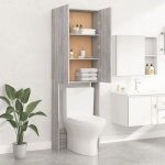 (on sale)meuble haut de salle de bainmeuble wc pour machine  laver sonoma gris 64x255x190 cm 48353