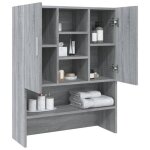 (on sale)meuble haut de salle de bainmeuble wc pour machine � laver sonoma gris 705x255x90 cm 90697