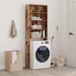 (on sale)meuble haut de salle de bainmeuble wc pour machine  laver vieux bois 64x24x190 cm 11933