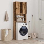 (on sale)meuble haut de salle de bainmeuble wc pour machine  laver vieux bois 64x255x190 cm 54901
